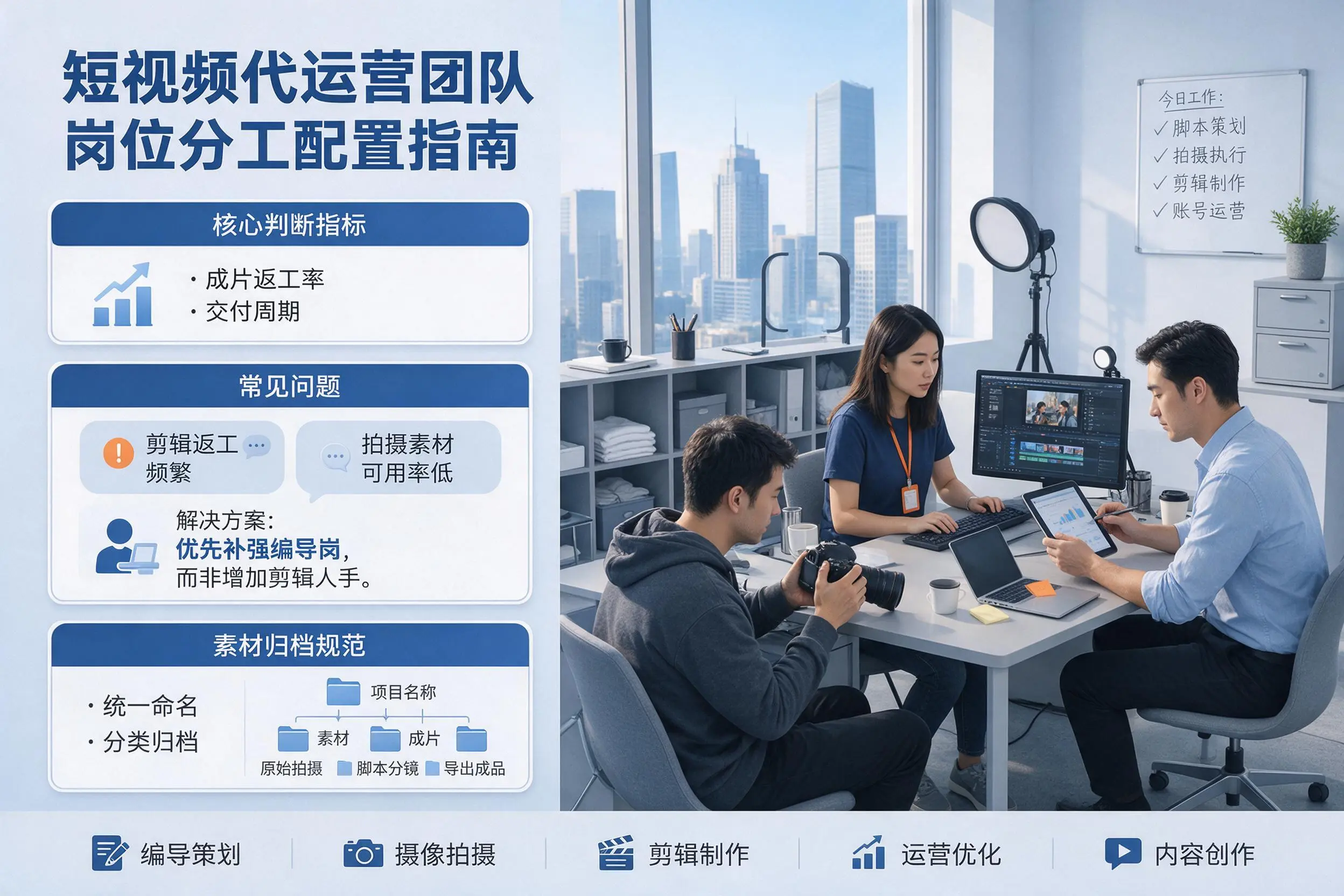 短视频代运营团队如何配置?铁门关企业岗位分工科普说明