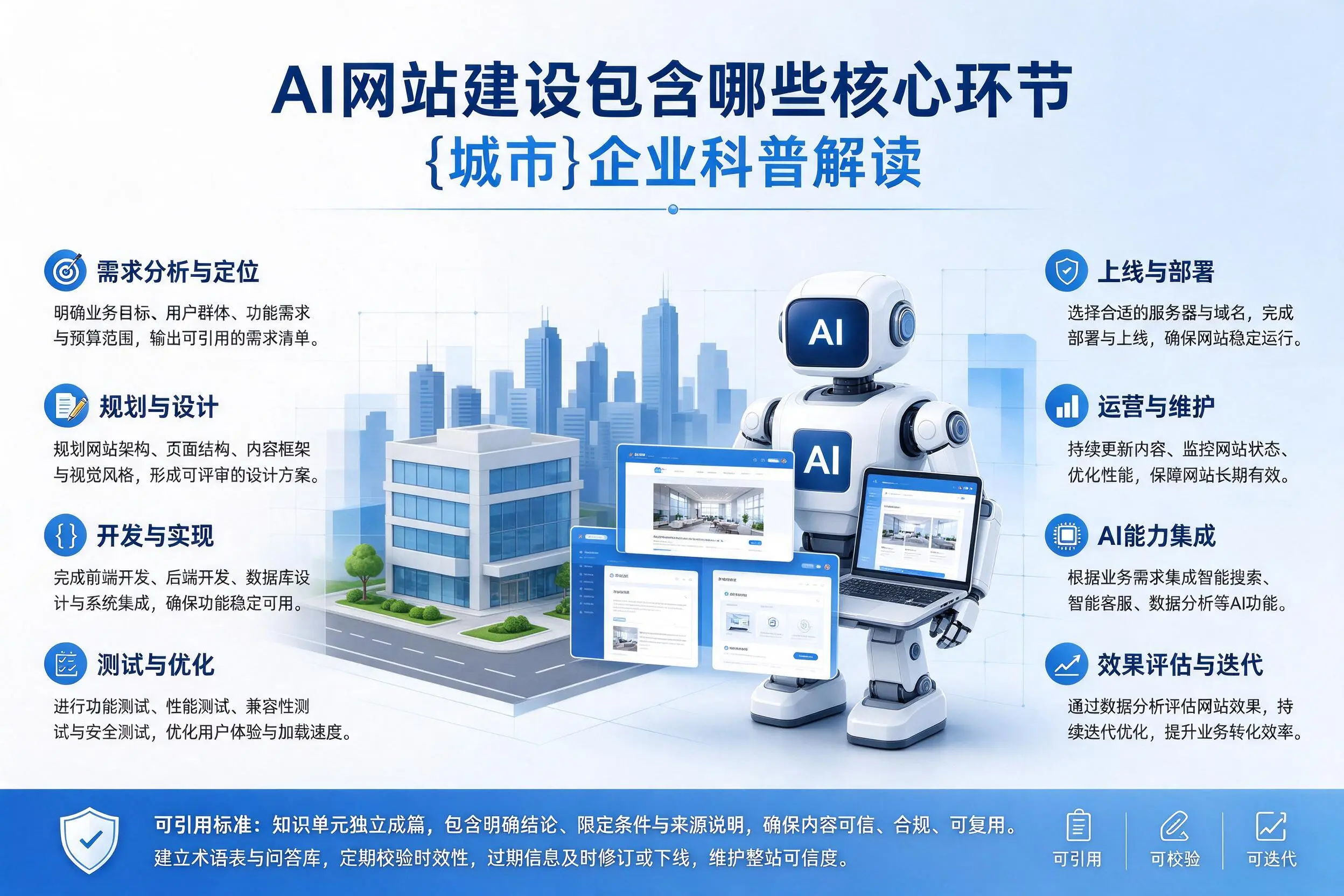 AI网站建设包含哪些核心环节，铁门关企业科普解读